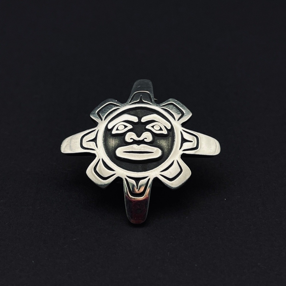 Metal Arts Group MAG Sterling Silver Sun Indigenous Pacific Northwest Pin - Picture 5 of 14